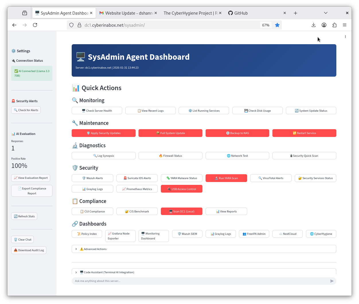 SysAdmin Agent Dashboard
